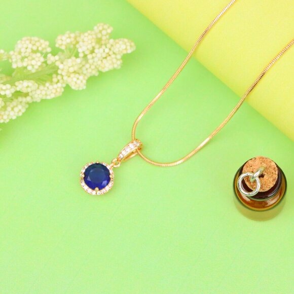 "Deep Purple Crystal Pendant with Sparkling Accents in Rose Gold, XPPT1459 - Picture 13 of 13